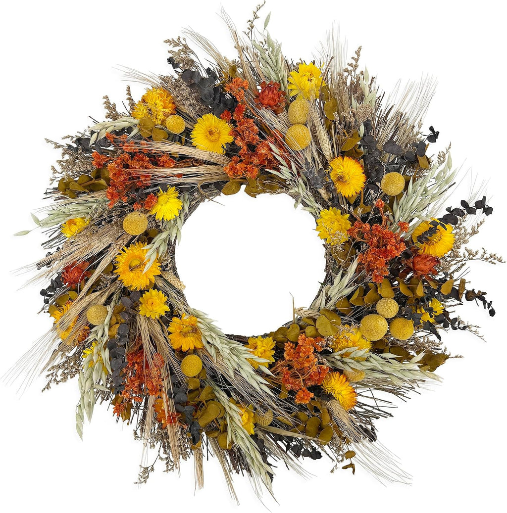 andaluca all natural handcrafted preserved floral fall wreath, main product view