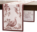 Maison d' Hermine Table Runner 100% Cotton Single Layer Table Runners 90 inches Long for Thanksgiving Christmas Decorations Home Kitchen Dining Party Wedding (Holy Jouy - Brown, 14.5" x 90")
