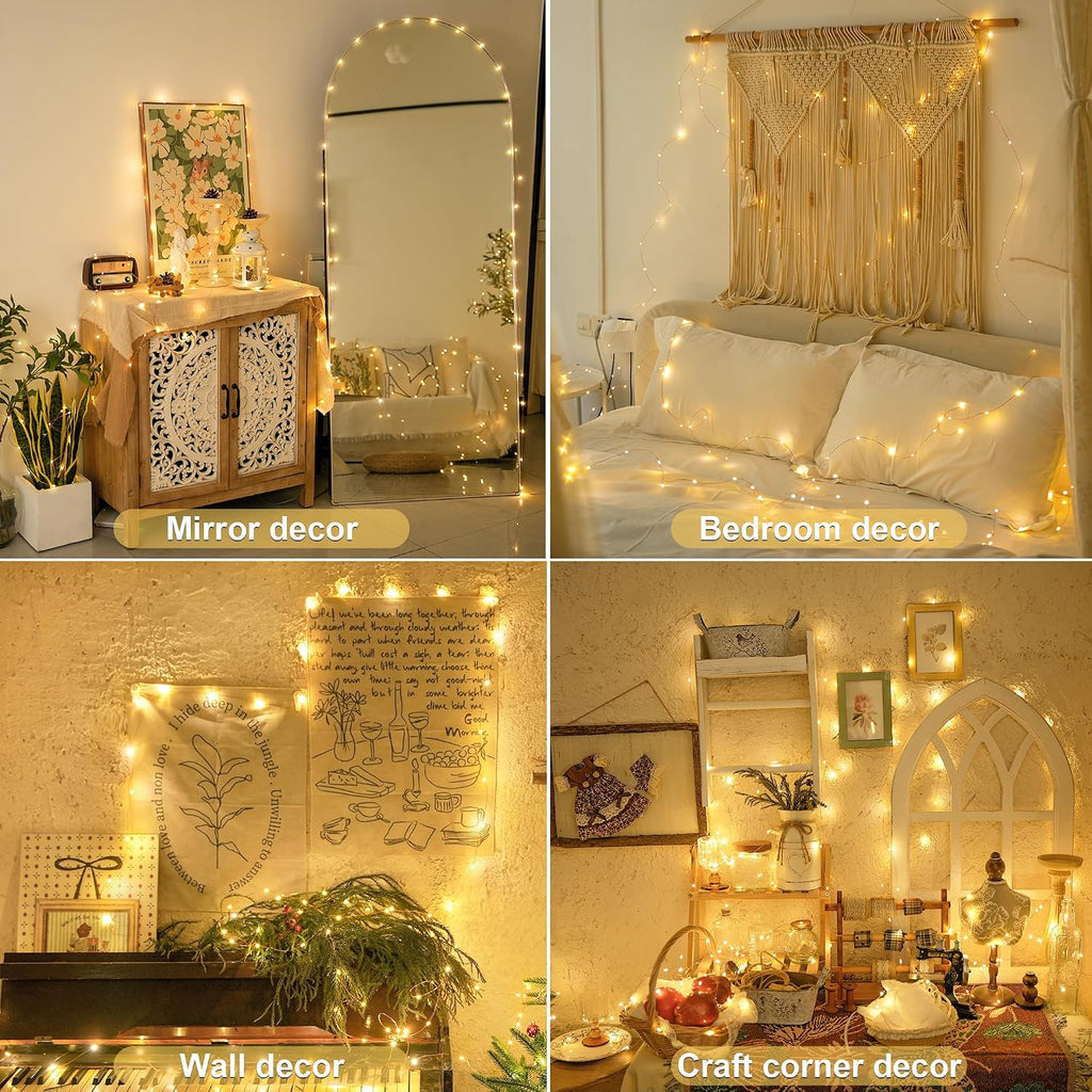 JMEXSUSS 2 Pack Fairy Lights Battery Operated with Remote, Total 400 LED 132ft Battery Powered String Lights, Twinkle Fairy Lights for Bedroom, Classroom, Dorm, Tree, Indoor, Outdoor Decor, Warm White