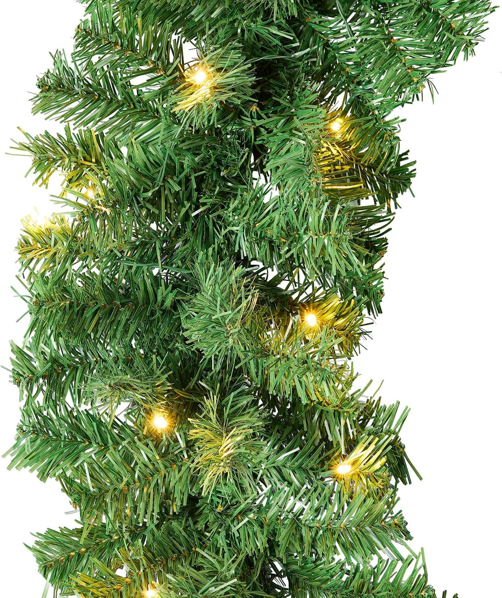 best choice products 9ft pre-lit battery powered christmas, main product view