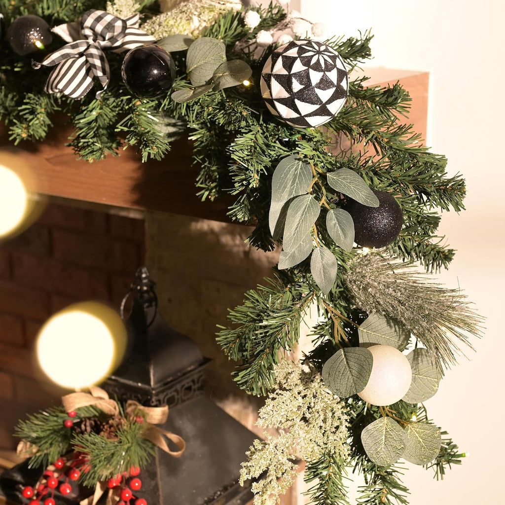 valery madelyn 6ft pre-lit christmas garland with lights, side view