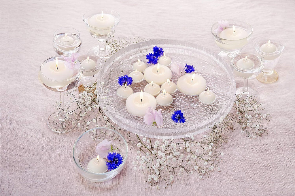 Bolsius White Floating Candles 1.75 Inch, 20 Pack Candle Set – 4,5 Hours Burn Time – Premium European Quality – Smokeless & Dripless Smooth Flame – 100% Cotton Wick – Beach, Wedding, & Party Accessory