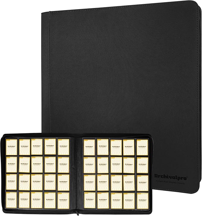 20 Pockets Premium Card Binder 1280 Cards Trading Card Binders Side Load Card Storage Display Album(20 Pocket 1280 Card Slot,Black)