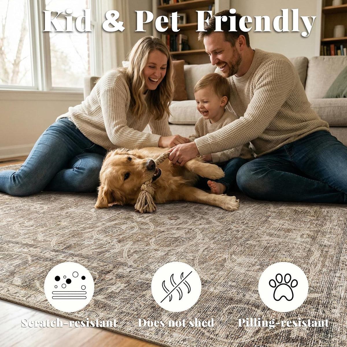 Machine Washable Rugs for Living Room: 9x12 Area Rugs for Bedroom