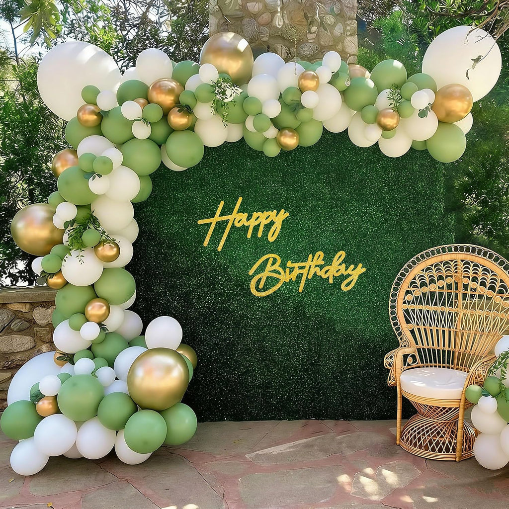 CANREVEL Happy Birthday Sign for Backdrop, Glitter Felt Gold Happy Birthday Banner, Golden Birthday Party Decorations for Girl Boy Women Men, Wall Decor Balloon Arch Photo Prop