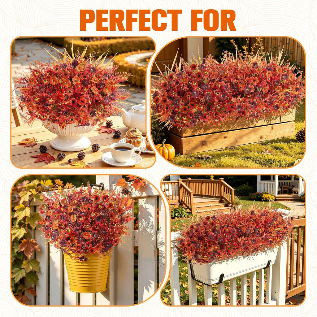 alupssuc 24pcs artificial fall flowers for outdoors decor, view 9