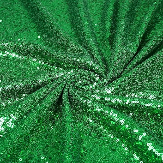 SquarePie Sequin Tablecloth 60 x 102 Inch Green Glitter Table Cloth for Christmas Party Decoration