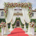 leegleri 20ftx12ft Wrinkle Free Ivory Backdrop Curtain, 4 Panels 12FT Height Ivory Wedding Backdrop Drapes, Silky Polyester Back Drop Cloth for Birthday Photography Background Party Backdrop Draping