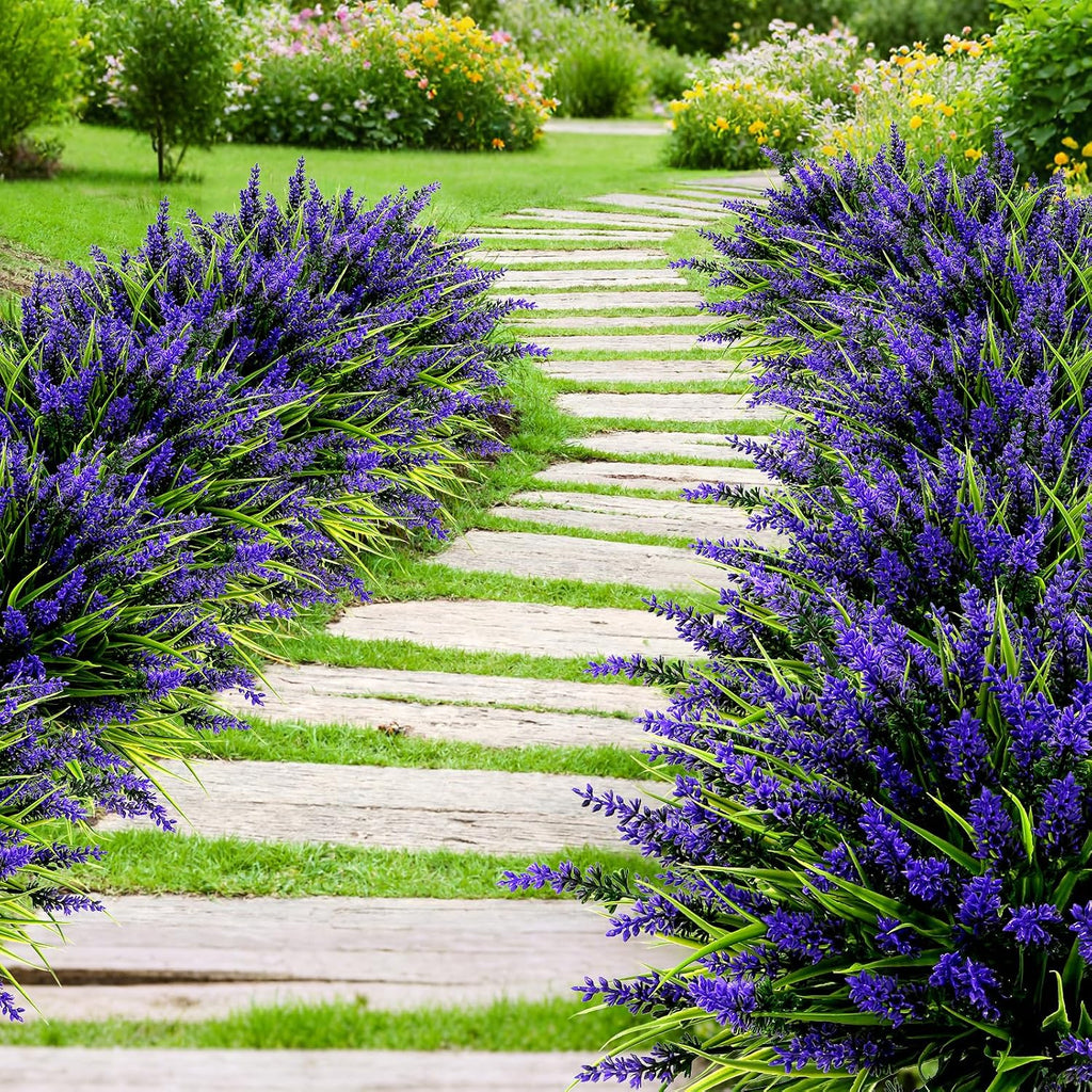 48 bundles artificial lavender flowers outdoor uv resistant on a desk or shelf