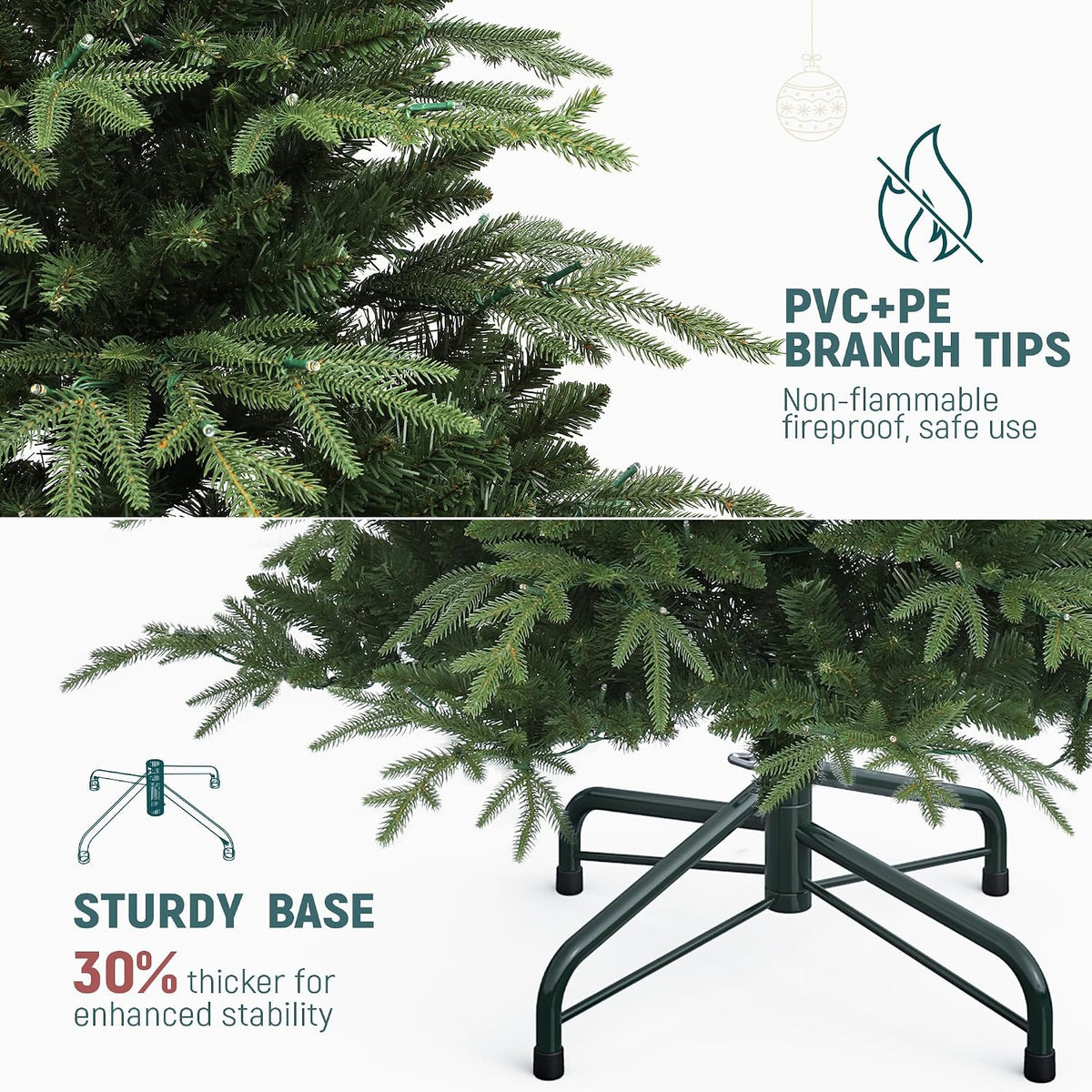 yitahome 7.5ft prelit green aspen fir christmas tree, package contents