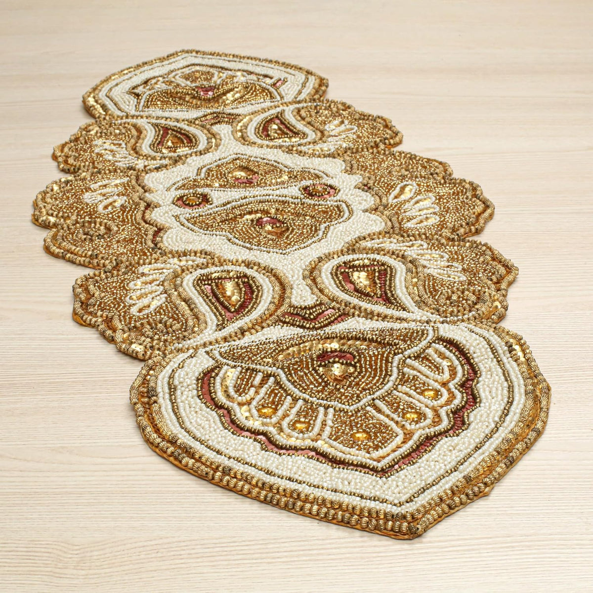 lightnpro beaded christmas table runner, fancy handmade decorative, main product view