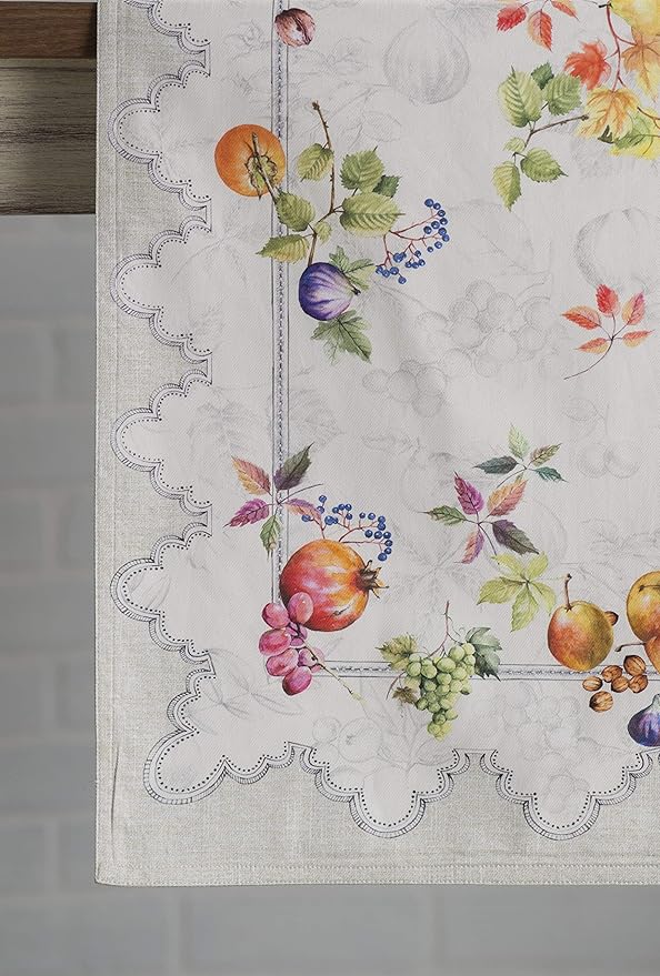 Maison d' Hermine Table Runner 100% Cotton Double Layer Table Runners 72 inches Long for Thanksgiving Christmas Decorations Home Kitchen Dining Party Wedding (Fruit D'Hiver, 14.5" x 72")