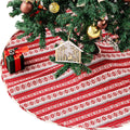 Christmas Tree Skirts 36 inches Knitted Snowflake Tree Skirt for Christmas Tree, Red Xmas Tree Skirt for Christmas Holiday House Decor Nordic Elegance