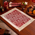 Placemats Set of 4,Christmas Tree Placemat with Tassel Fringe,Gift Placemats for Coffee Table Western Restaurant