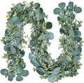 8.3' long faux eucalyptus greenery garland - silver, main product view