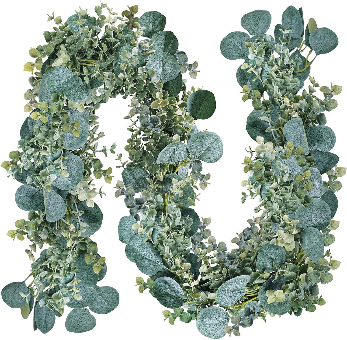 8.3' long faux eucalyptus greenery garland - silver, main product view