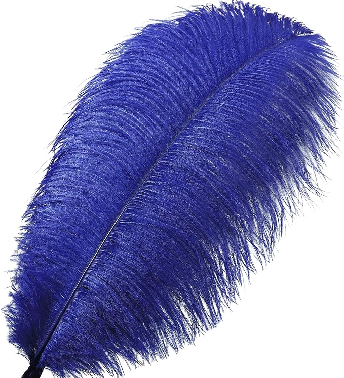 Larryhot Royal Blue Big Feathers - 10pcs 16-18 inch Feathers for Vase,Wedding Party Centerpieces and Home Decorations(Royal Blue)
