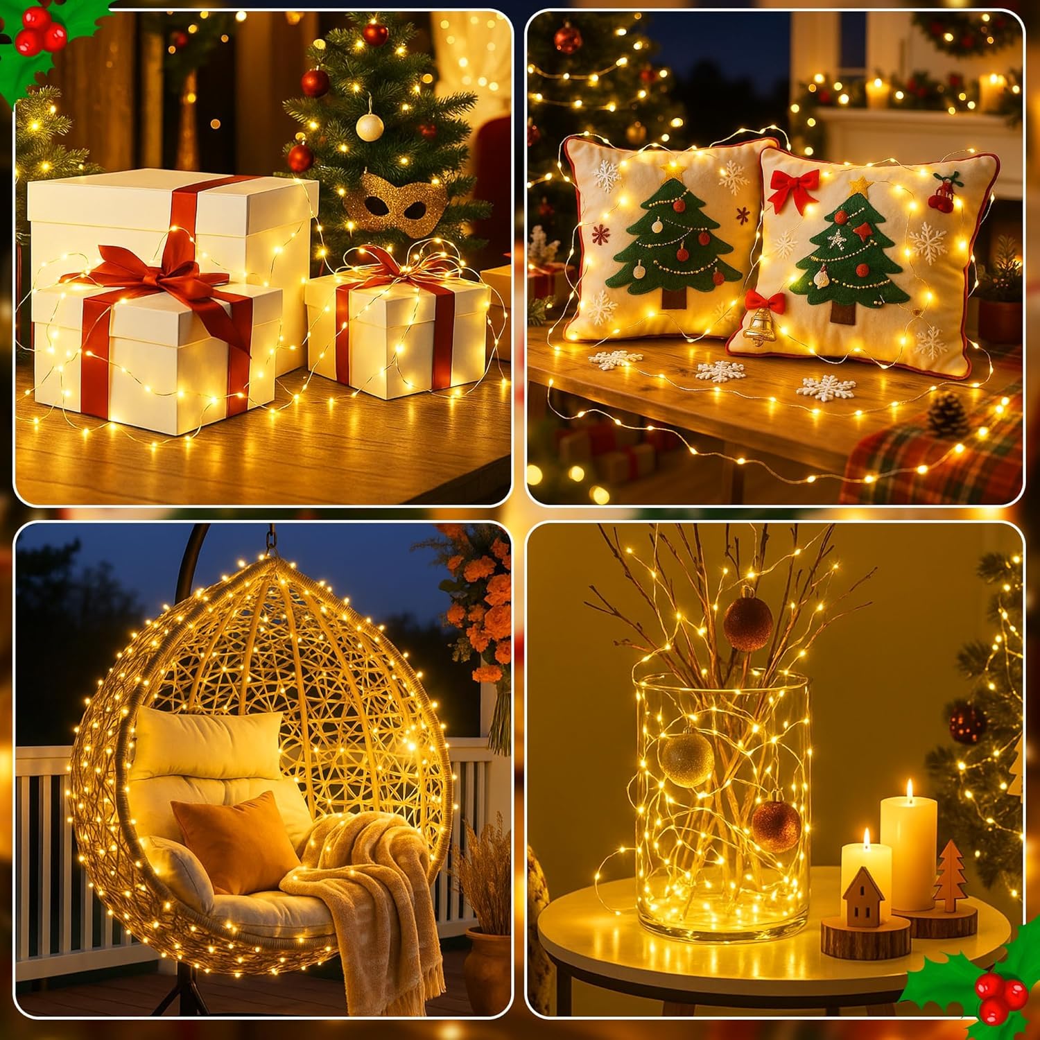 16FT 50 LED Fairy Lights Battery Operated with Timer, 8 Modes USB Mini Twinkle Light, Small String Lights for Tree Wreath Vase Bedroom DIY Holiday Wedding Decorations-Warm White