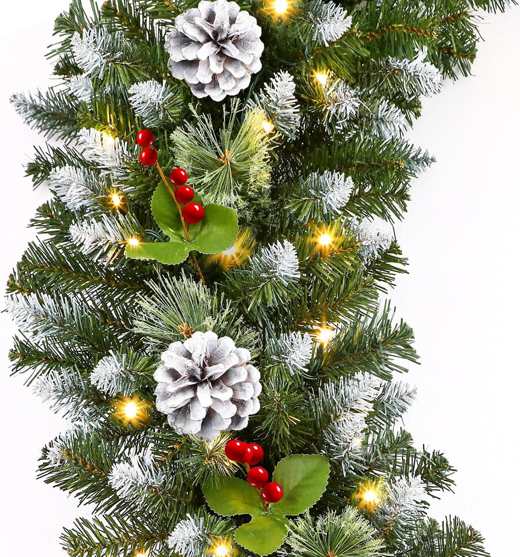 shareconn 2pcs 9ft prelit artificial christmas garland with, main product view