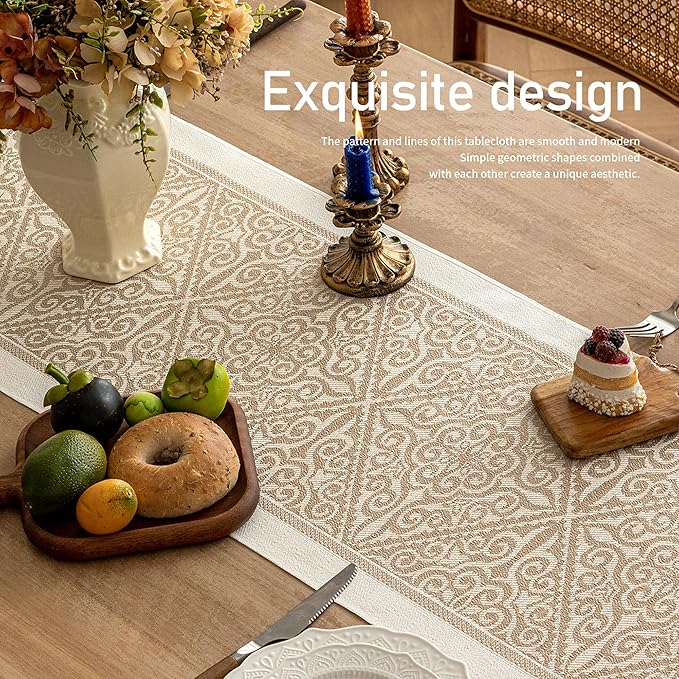Table Runners 138 Inches,Waterproof Boho Table Runner with Tassel Fringe,Table Runner for Party Coffee Table