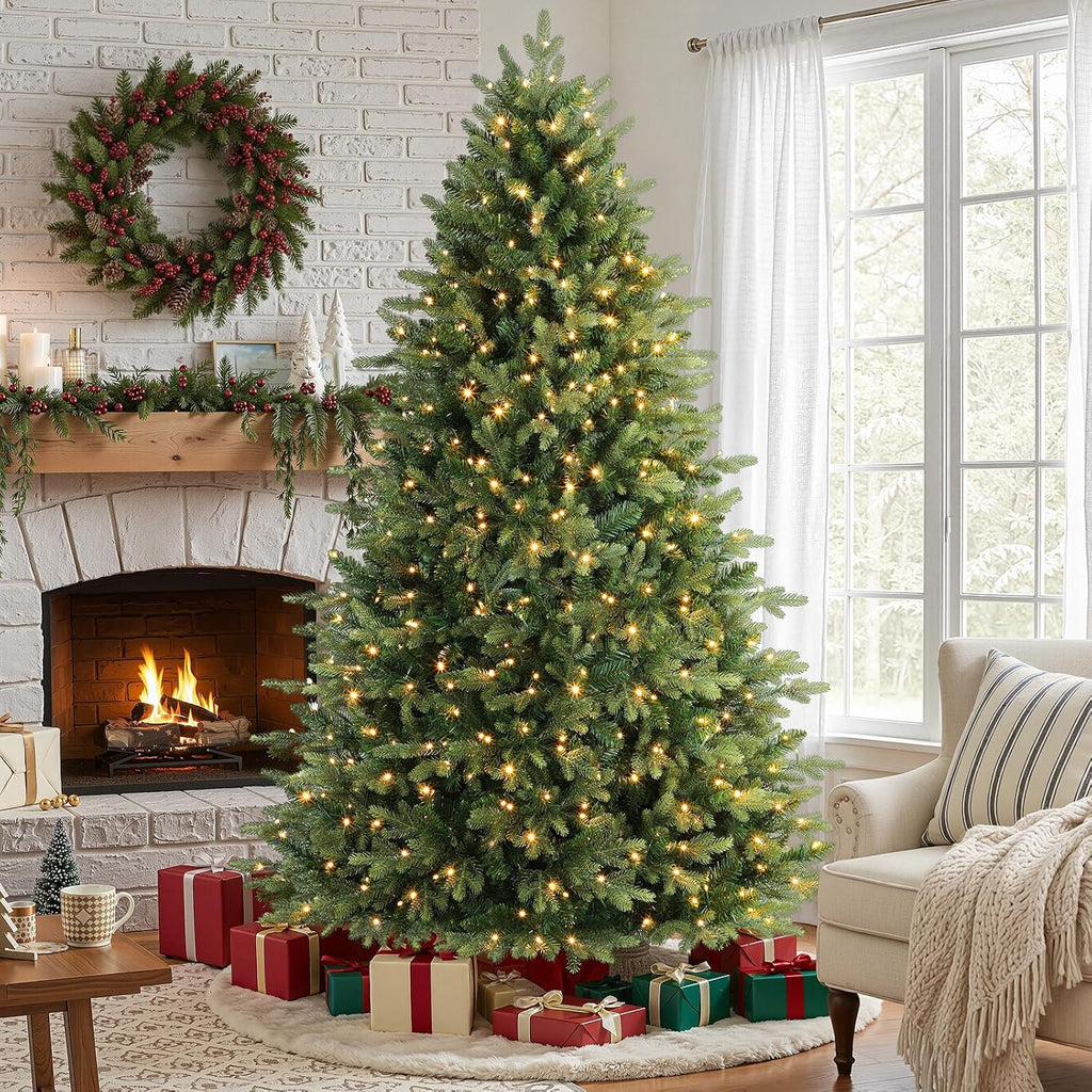 alupssuc 7ft prelit artificial full hinged christmas tree, view 9