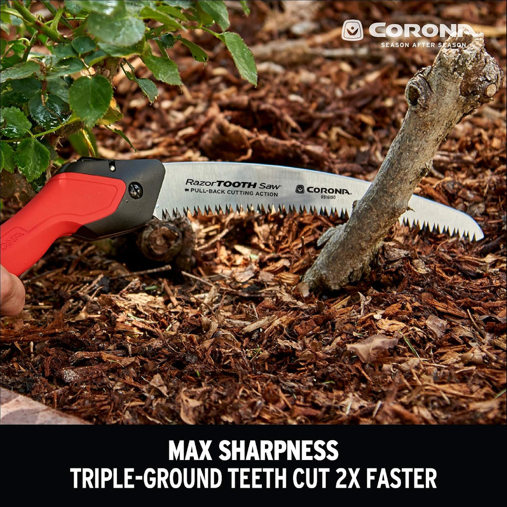 corona tools rs16150b razortooth 10" folding pruning saw, close-up detail