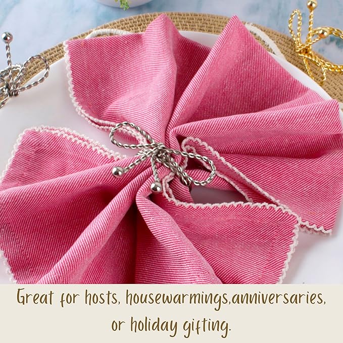 Heavy Duty Metal Napkin Ring Set of 12 - Elegant Napkin Ring with Sturdy Design - Handmade Napkin Holders for Wedding, Dinner, Parties, Dining Room, Family Gathering (Gold & Silver) - CLEENTABLE