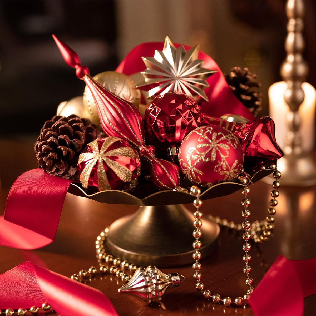 valery madelyn 100ct christmas tree decorations ball ornaments, side view