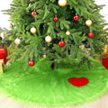 48 Inch Christmas Tree Skirt Lime Green Mat Faux Fur Large Xmas Tree Skirts Christmas Decoration Mat Round Plush Carpet for Holiday Party Decorations Ornament