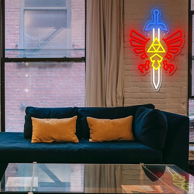 Sword Neon Sign Gamer Neon Signs for Wall Decor Gaming Room Decor LOZ Gifts Master Sword LED Sign Room Decor Neon Light up Sign for Bedroom Boys