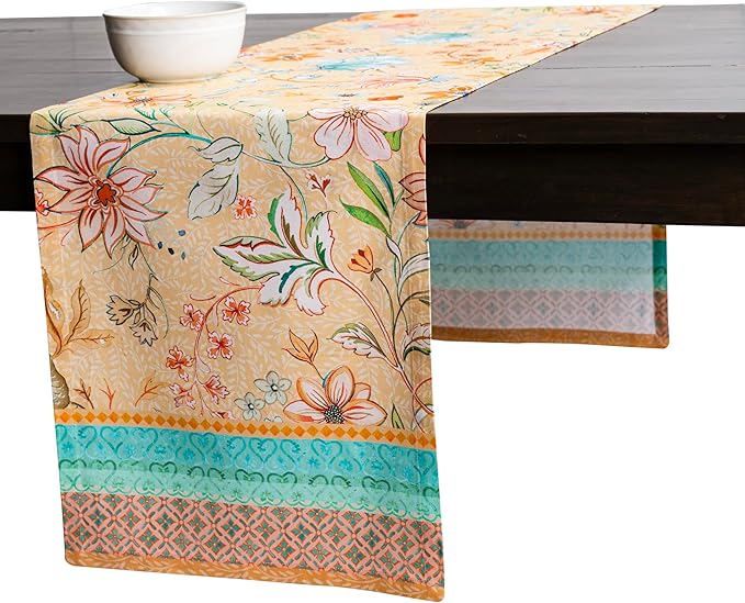 Maison d' Hermine Table Runner 100% Cotton Double Layer Table Runners 72 inches Long Decorative for Home Kitchen Dining Party Wedding Bridal Shower Spring Summer (Luxury Loft – Peach, 14.50" x 72")