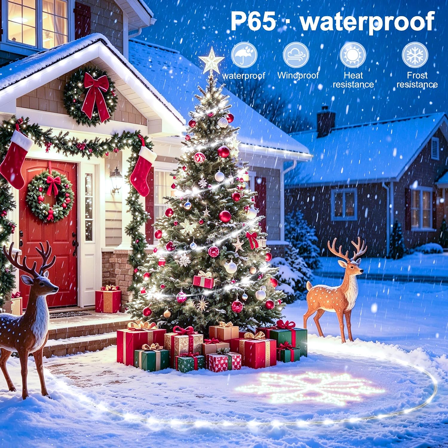 Solar Rope Lights Outdoor Waterproof, 33FT 100 LED Solar String Lights with 8 Lighting Modes,Trampoline Lights, Solar Patio Light for Garden Fence Backyard Deck Porch Pool Tree Christmas Decor