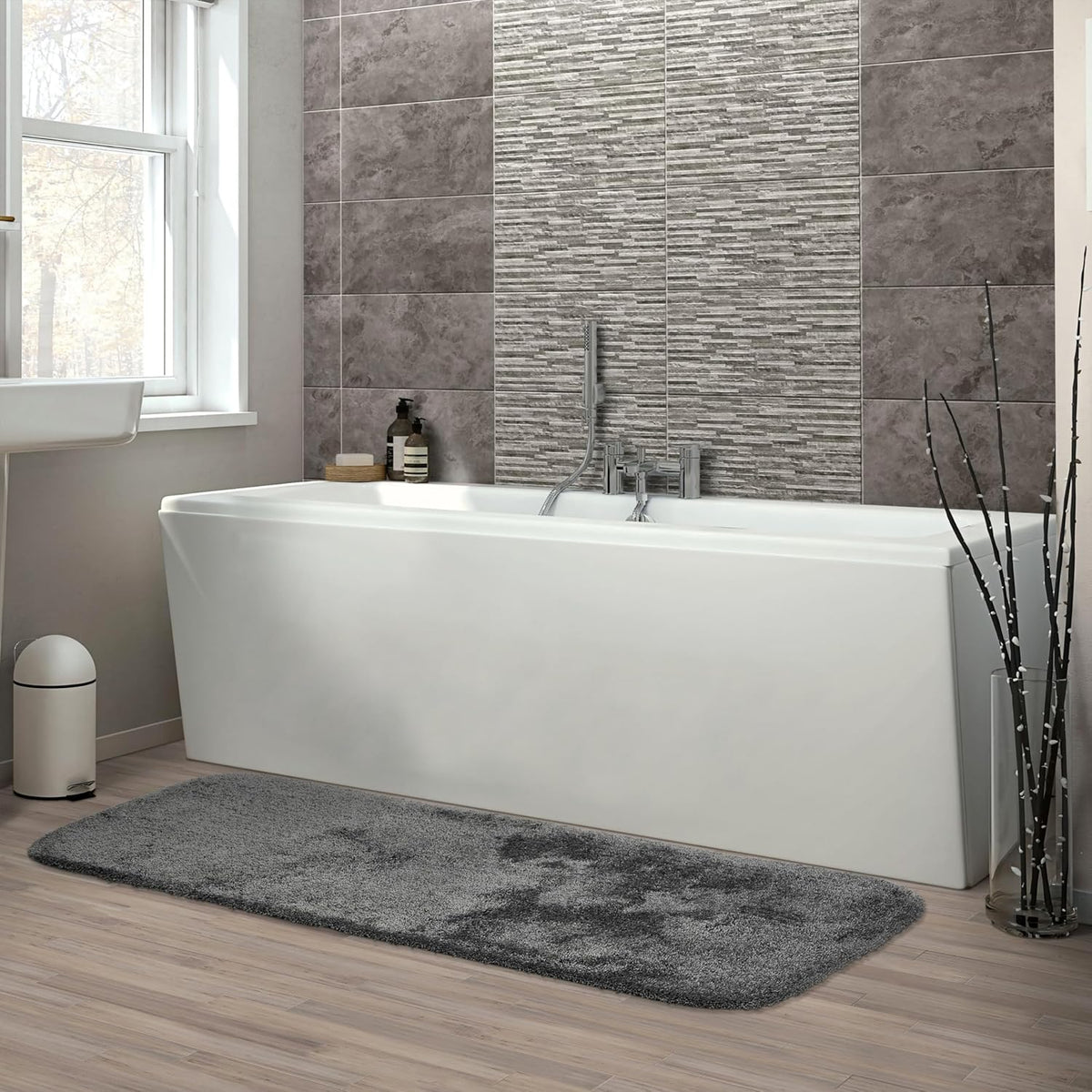 garland rug finest luxury dark gray 22 in. shown in use