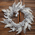 20" silver christmas wreaths for front door, silver, main product view