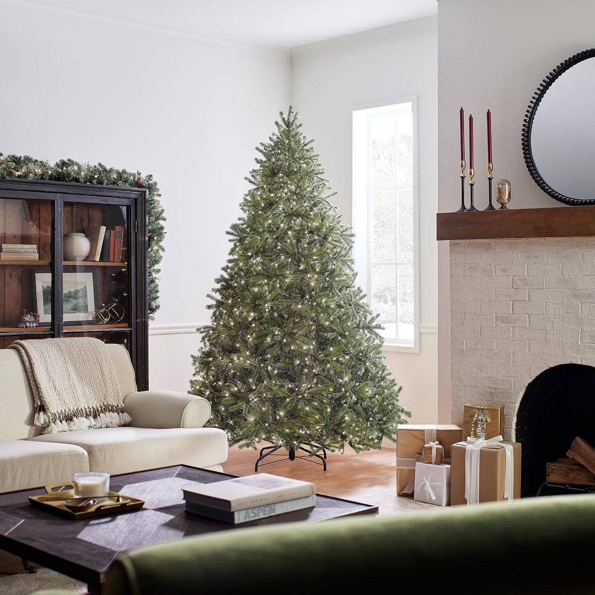 national tree company 7.5ft pre-lit jersey fraser fir, side view