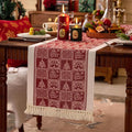 Table Runners 63 Inches,Christmas Tree Table Runner with Tassel Fringe,Gift Table Runner for Party，Coffee Table, Festival