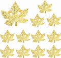 Elegant Handcrafted Leaf Napkin Rings - Set of 12 Premium Aluminum Holders for Dinner Parties, Weddings, Special Occasions & Everyday Dining (Gold) - CLEENTABLE