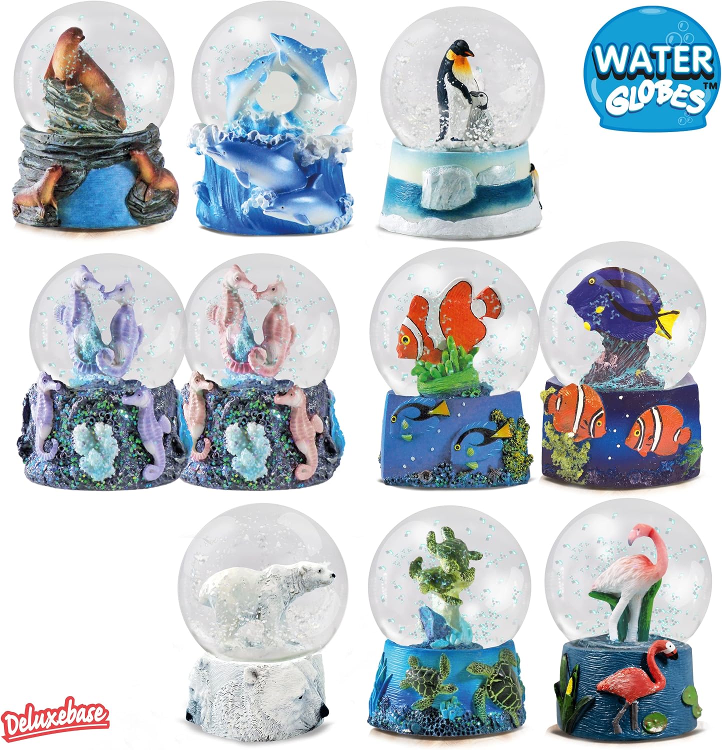 Water Globe - Reef Fish from Deluxebase. Snow Globe with Clown Fish or Blue Tang Figurine. Glass Glitter Globe with Resin Figurine and Molded Base. Great Home Decorations, Novelty Decor and Fish Gift.