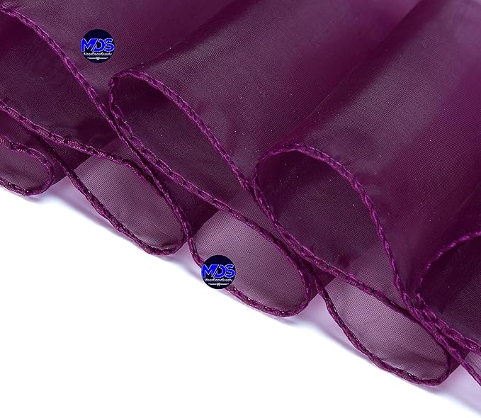 MDS Pack of 75 PCS Organza Chair Sashes Wider Dining Chair Bows Ribbon Tie Back for Wedding Party Birthday Bridal Shower Reception Event Banquet Home Chair Cover Decoration - Eggplant