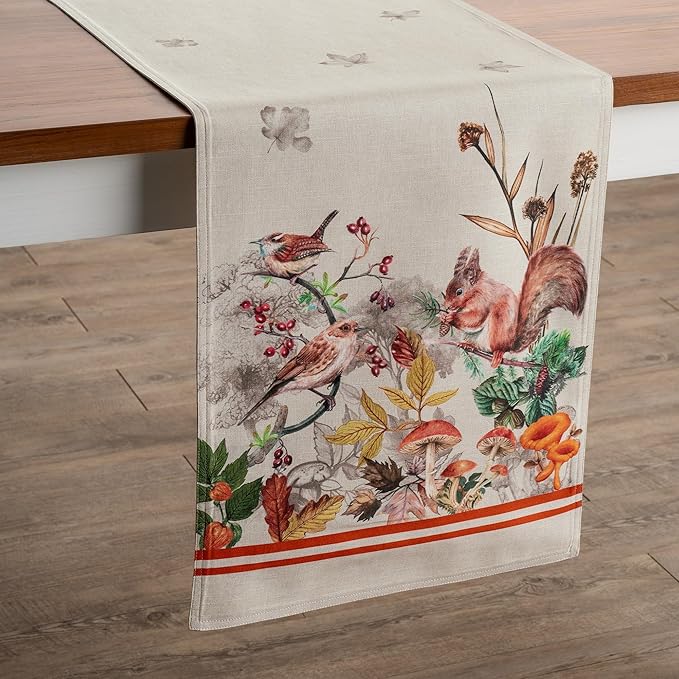 Maison d' Hermine Table Runner 100% Cotton Double Layer Table Runners 72 inches Long for Thanksgiving Christmas Decorations Home Kitchen Dining Party Wedding (Recolte, 14.5" x 72")