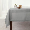 Solino Home Soft Grey Linen Tablecloth 60 x 120 Inch - 100% Pure Linen Hemstitch Table Cloth for Rectangle Tables - Classic Hemstitch, Machine Washable Tablecloth for Fall, Thanksgiving, Christmas
