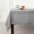 Solino Home Linen Tablecloth 60 x 108 Inch - Classic Hemstitch 100% Pure Linen Soft Grey Table Cloth for Rectangle Tables - Machine Washable Tablecloth for Fall, Autumn, Thanksgiving, Christmas