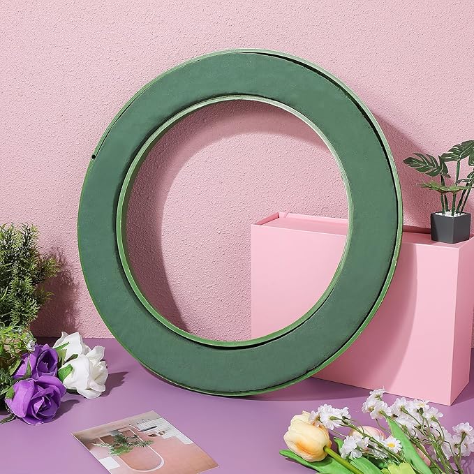 DOITOOL Flower Foam Ring with Suction Cup Car Flower Mud Green Wet Foam Blocks Round Floral Foam Blocks Artificial Floral Arrangements Mud for Florist Wedding Car Holiday Decoration 250g
