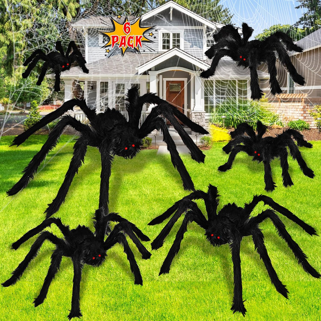 halloween decorations outdoor large spiders: 6 pack spiders, main product view