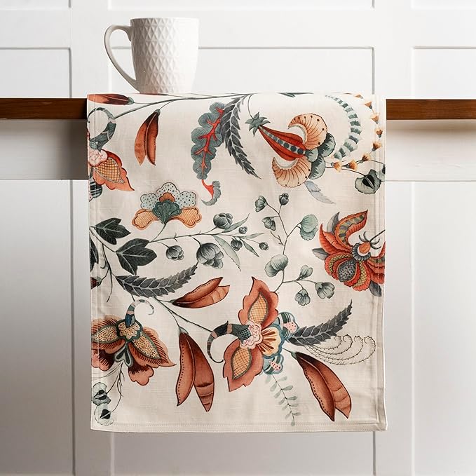 Maison d' Hermine Table Runner 100% Cotton Double Layer Table Runners 108 inches Long for Thanksgiving Christmas Decorations Home Kitchen Dining Party Wedding (Dalida, 14.5" x 108")
