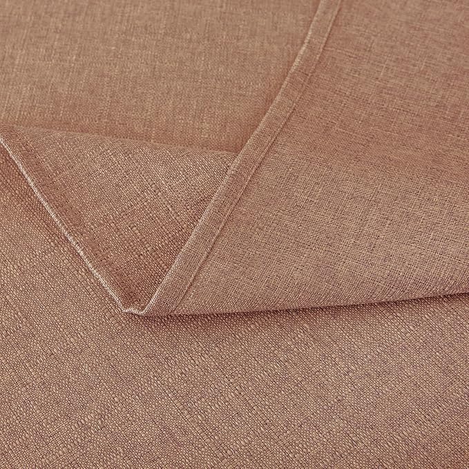 NLMUVW Mocha Linen Tablecloth Rectangle Tables 108 Inch, Textured Table Cloth Farmhouse Table Cover for Kitchen Dining Coffee, 54 x 108 Inch
