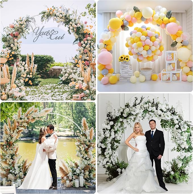Wokceer Wedding Arch 7.2FT Round Backdrop Stand Metal Circle Backdrop Stand Circle Balloon Arch Stand Frame for Birthday Party Bridal Shower Anniversary Ceremony Candy Tables Celebration