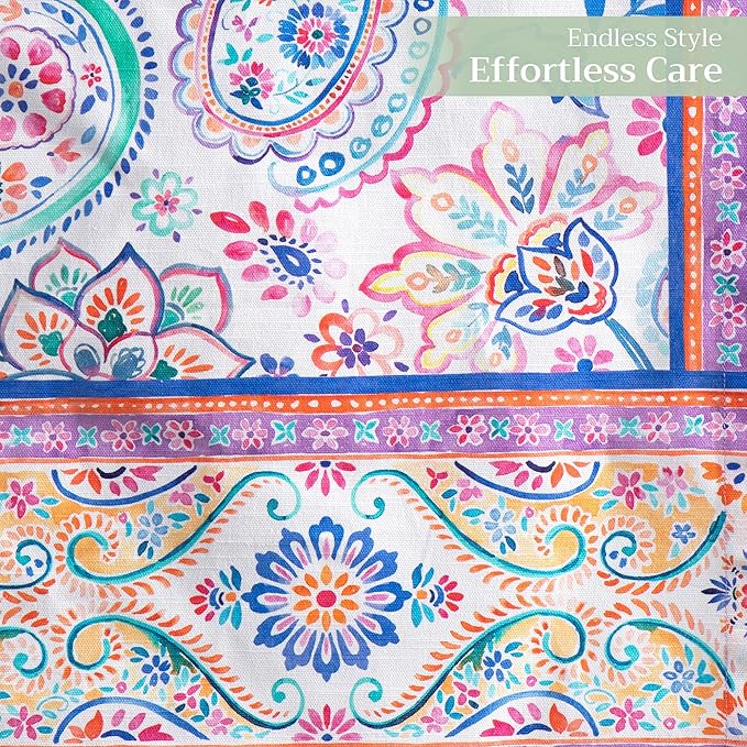 Maison d' Hermine Table Runner 100% Cotton Single Layer Table Runners 108 inches Long Decorative for Home Kitchen Dining Party Wedding Bridal Shower Spring Summer (Indian Floral, 14.50" x 108")