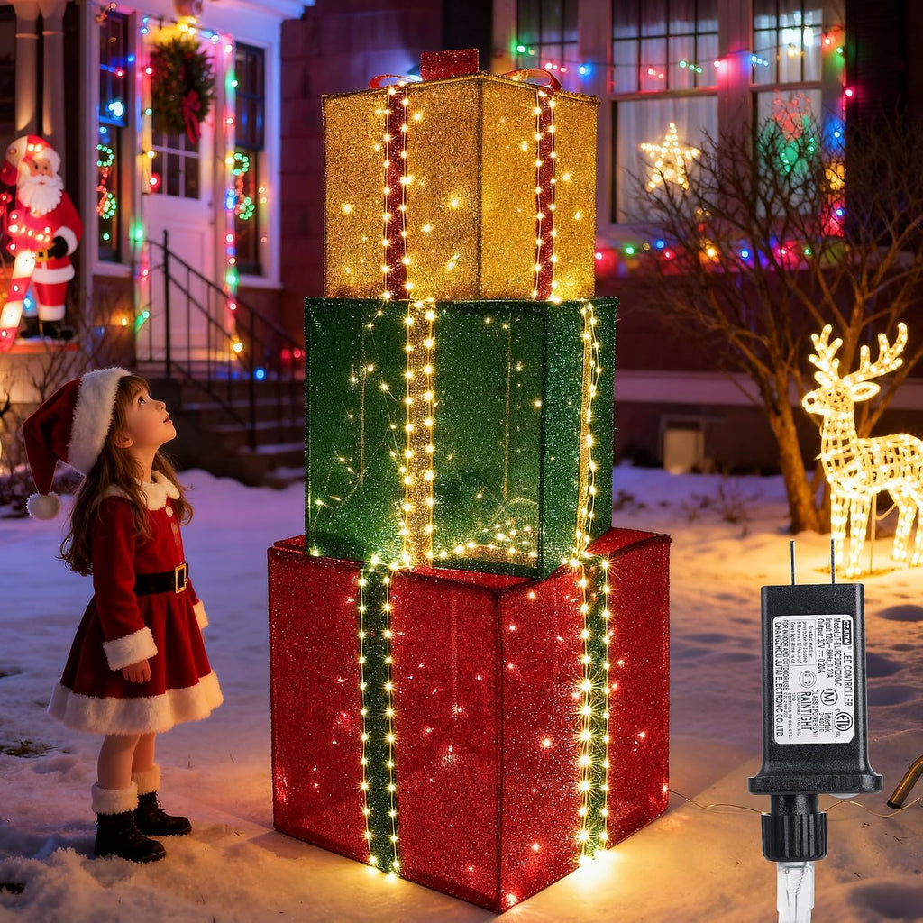 lomotech christmas decoration outdoor - set of 3 shown in use