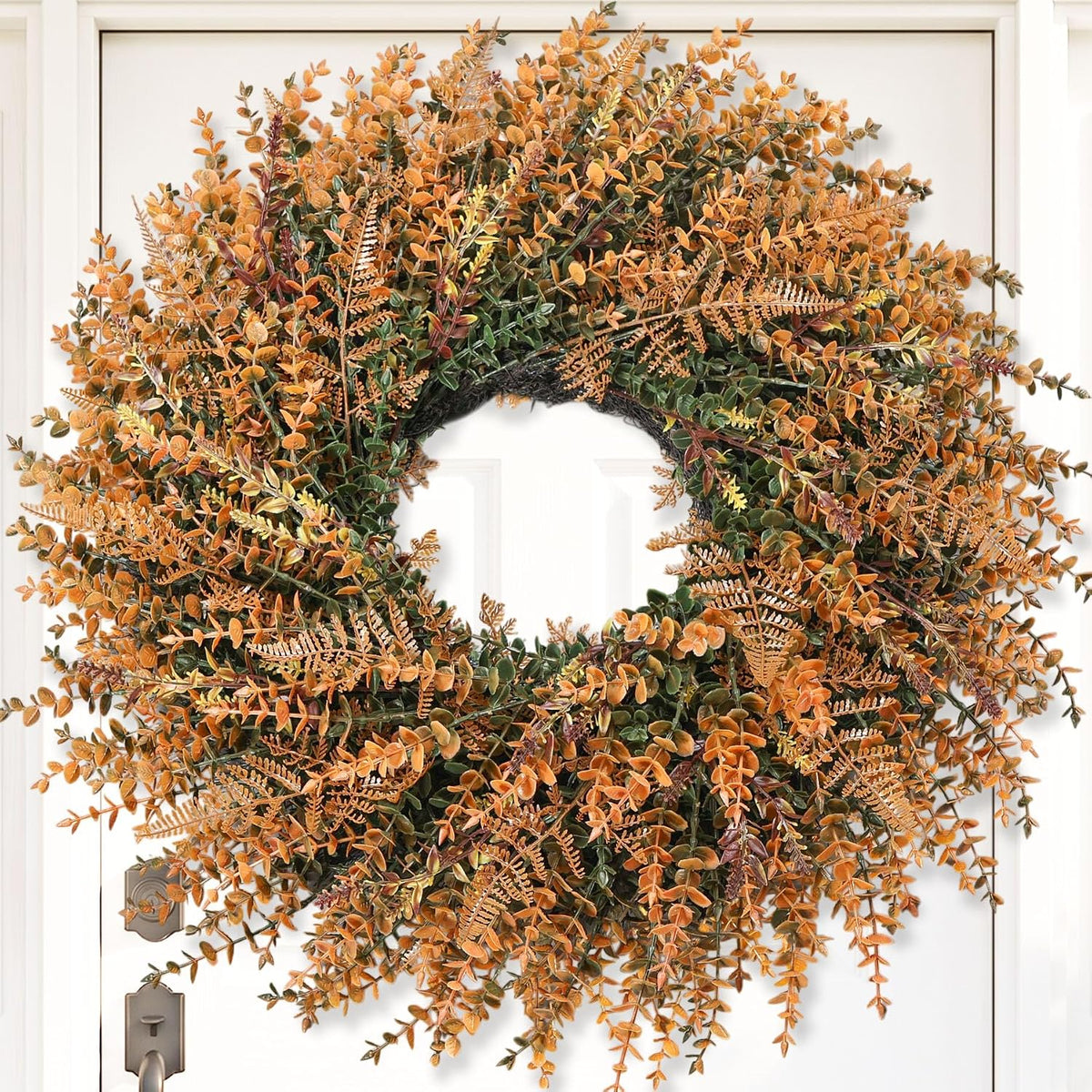 28" fall wreath for front door, large artificial, main product view